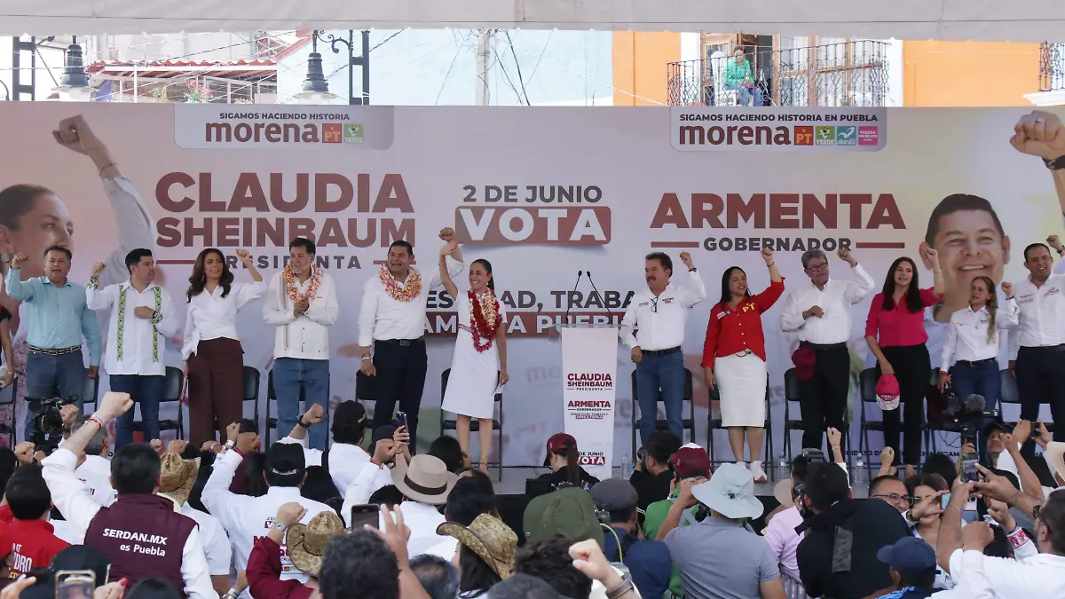 Claudia Sheinbaum acompaña a Alejandro Armenta en inicio de campaña